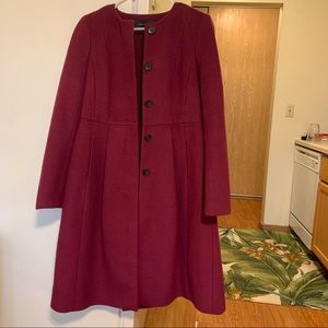 Ann Taylor Plum Women’s Button Up Pea Coat (Size 2)